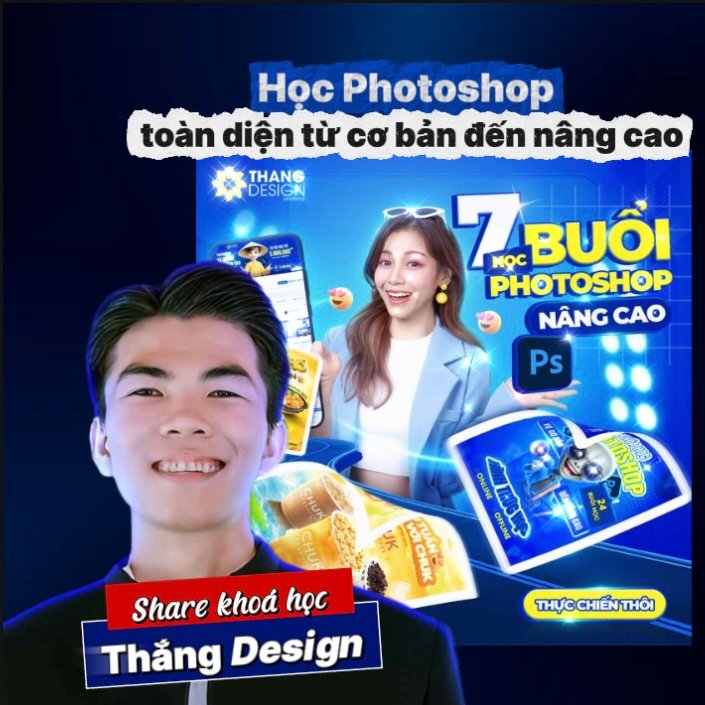 Học Photoshop Toàn Diện Từ Cơ Bản Đến Nâng Cao cùng Thắng Design