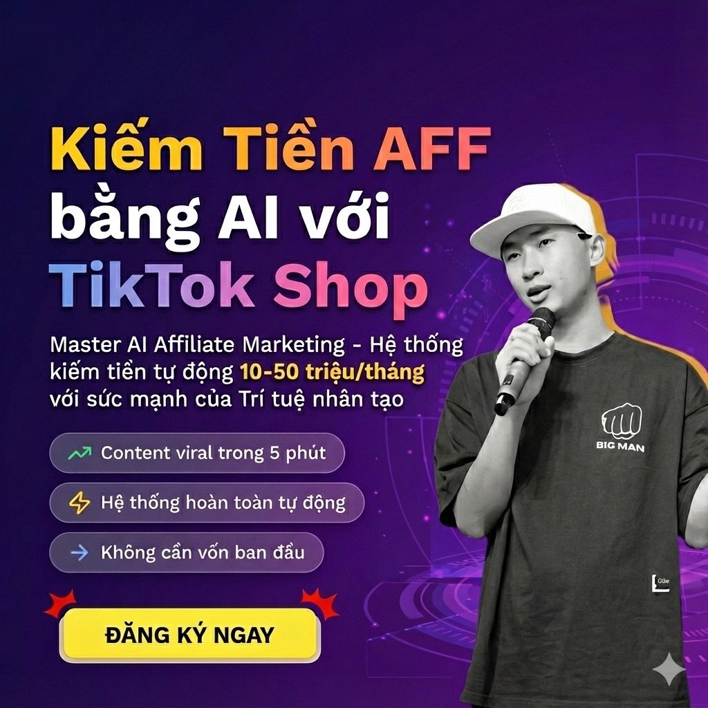 Khóa Học Kiếm Tiền AFF Bằng AI Với TikTok Shop Cùng Phan Đức Nho