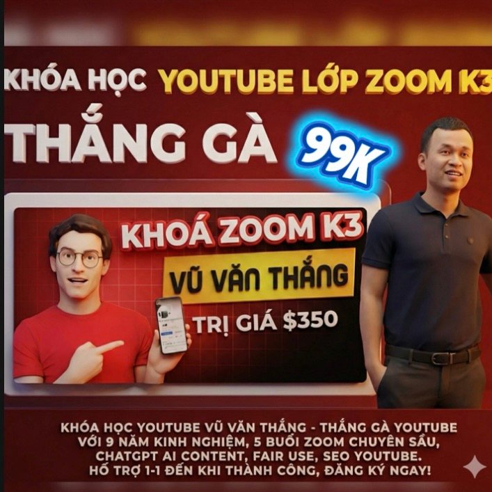 Khoá học Youtube Vũ Văn Thắng Chiến Lược AI Content & Kiếm Tiền Youtube 2025