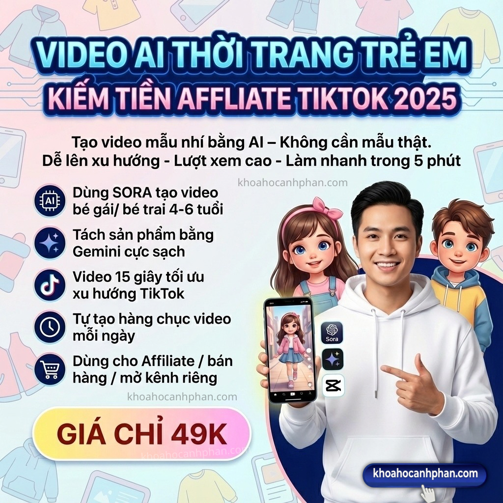 Khóa Học Tạo Video Thời Trang Trẻ Em Bằng AI Miễn Phí 100%