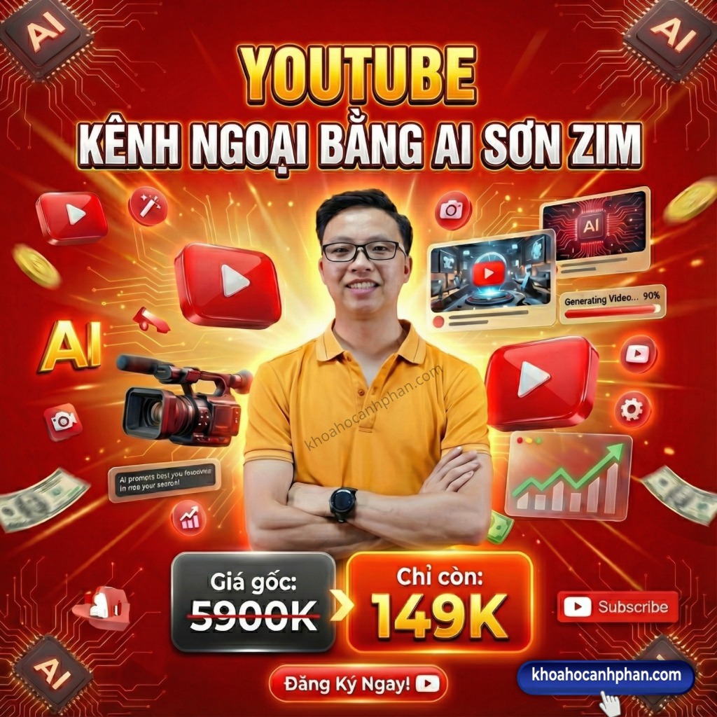 Khóa Học Youtube Kênh Ngoại Bằng AI Mới Nhất Cùng Sơn Zim