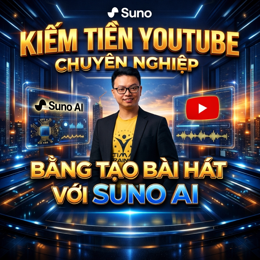 Khoá Học Kiếm tiền youtube bằng tạo bài hát với Suno AI