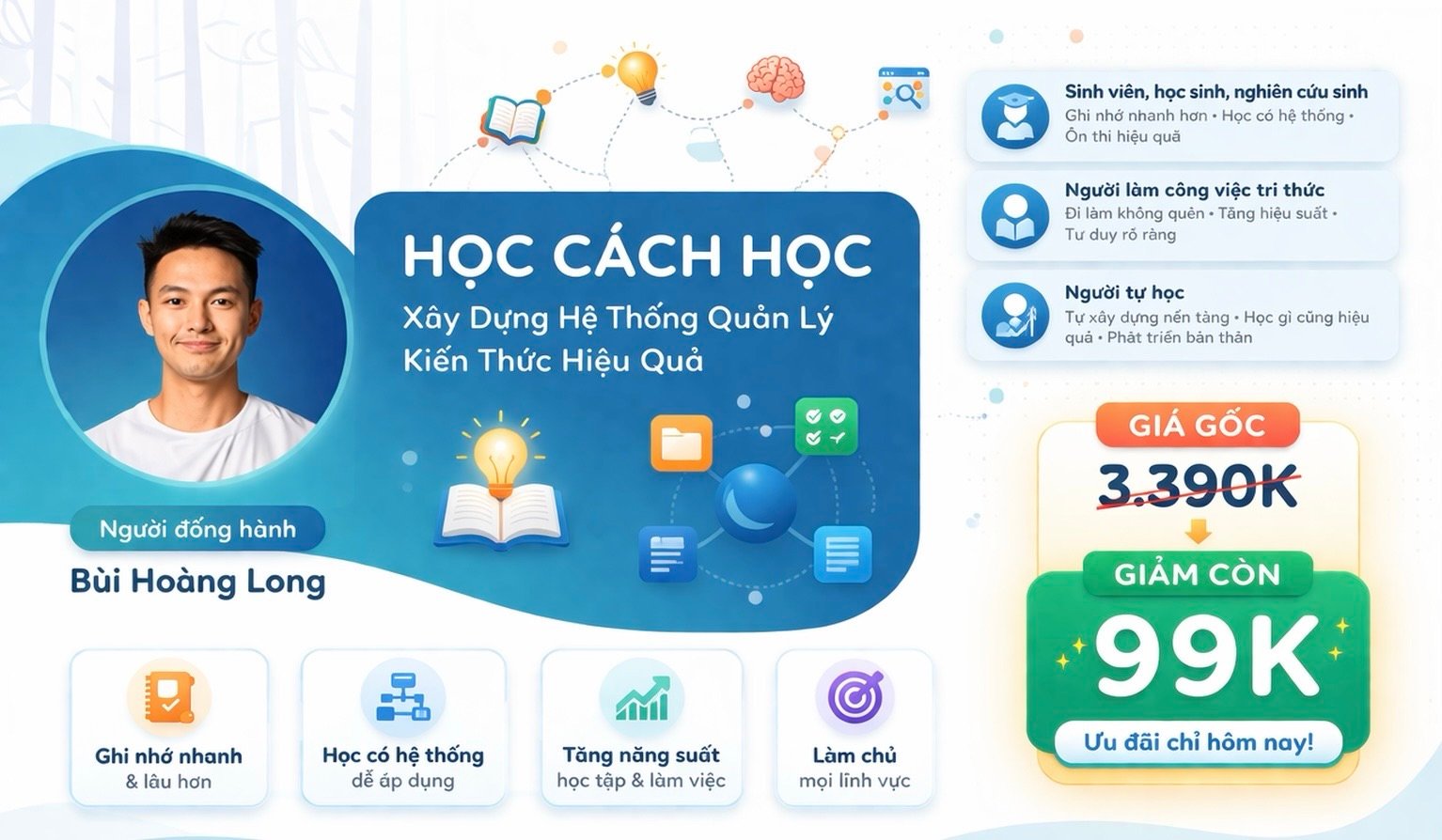 Học Cách Học – Xây Dựng Hệ Thống Quản Lý Kiến Thức Hiệu Quả Cùng Bùi Hoàng Long