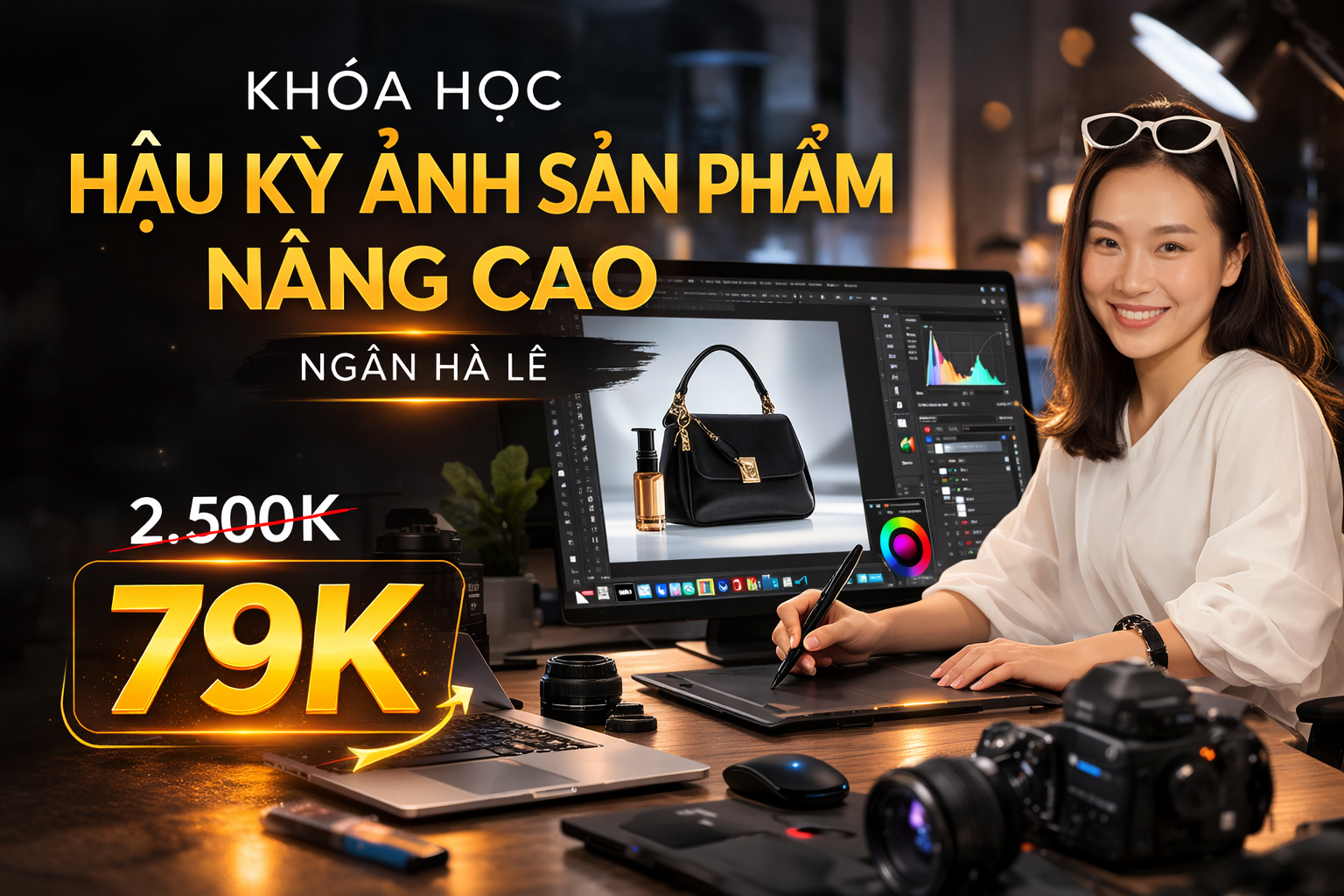 Khóa Học Hậu Kỳ Ảnh Sản Phẩm Nâng Cao Cùng Ngân Hà Lê