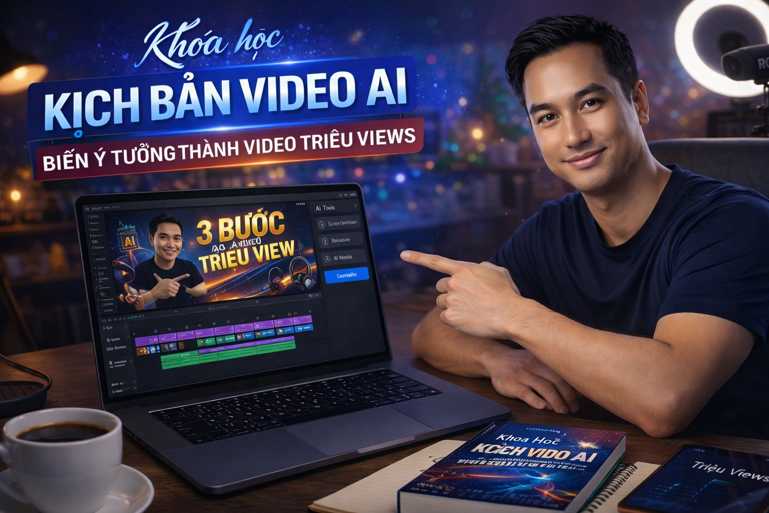 Khóa Học Kịch Bản Video AI Tạo Video Triệu View Không Cần Kinh Nghiệm cùng Sam Nguyễn