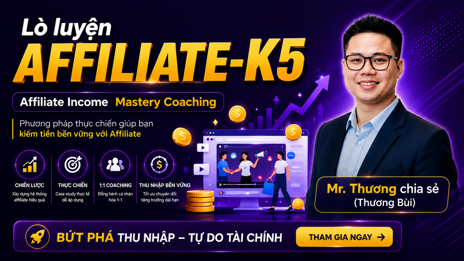 Khóa học Lò luyện Affiliate – Mr. Thương chia sẻ (Thương Bùi) – CHƯƠNG TRÌNH COACHING THỰC CHIẾN