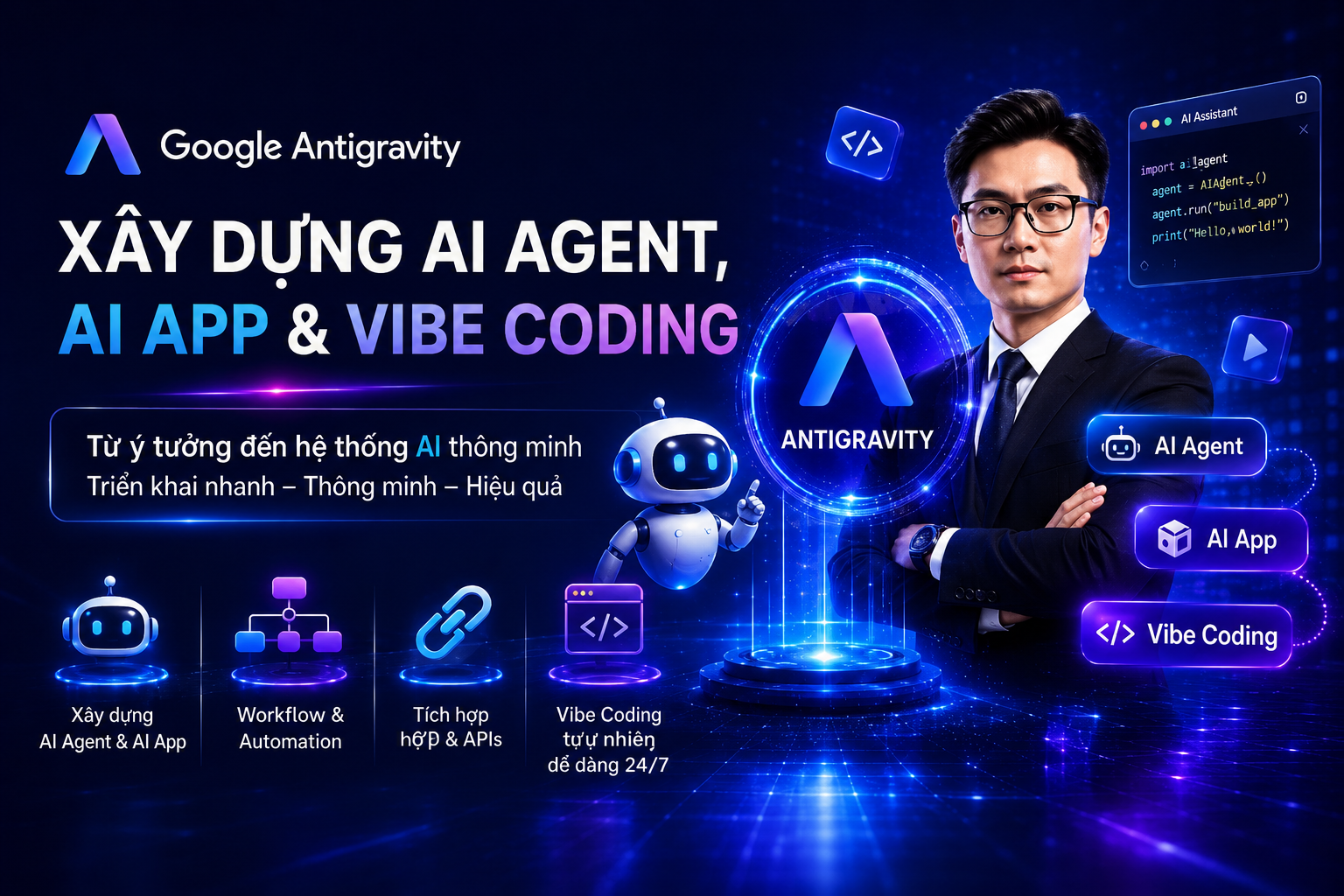 Khóa Học Google Antigravity – Xây Dựng AI Agent, AI App & Vibe Coding